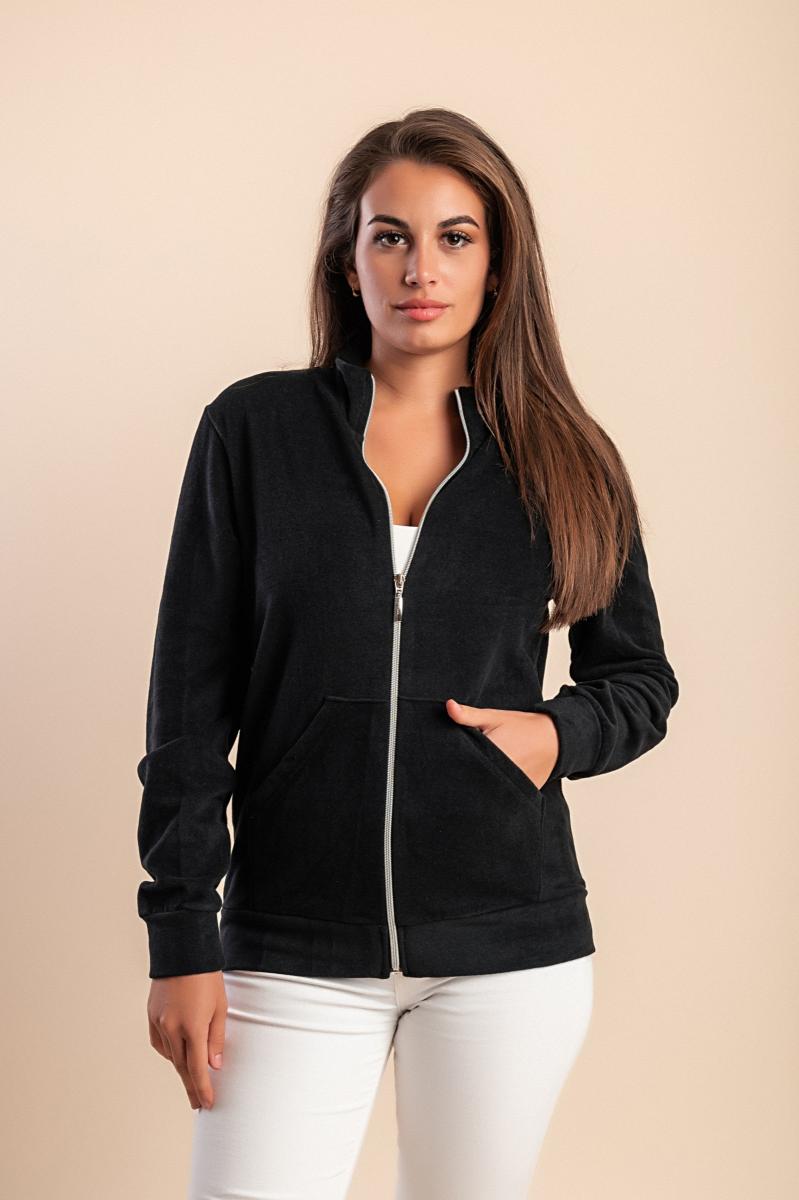 Cotton zip-up jacket with long sleeves