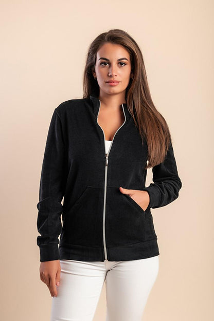 Cotton zip-up jacket with long sleeves