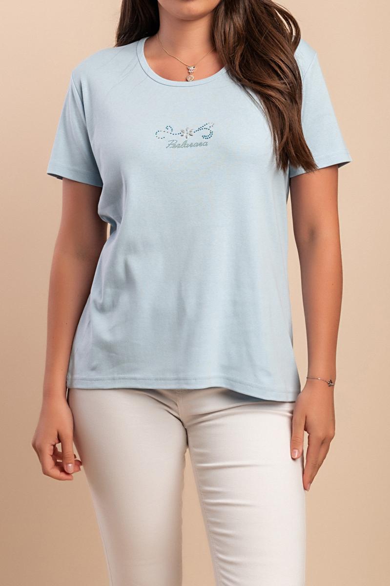 Tricou din bumbac cu guler rotund