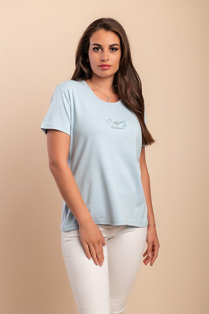 Tricou din bumbac cu guler rotund