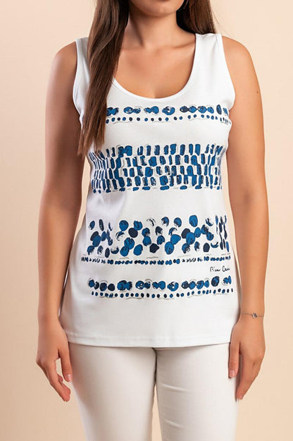 Tricou fără mâneci cu imprimeu