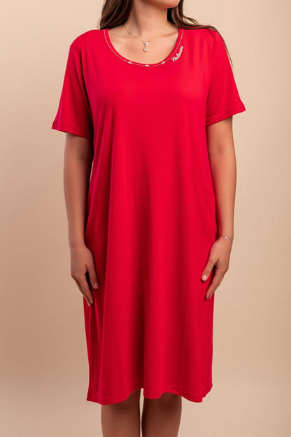 Vestito di cotone a maniche corte