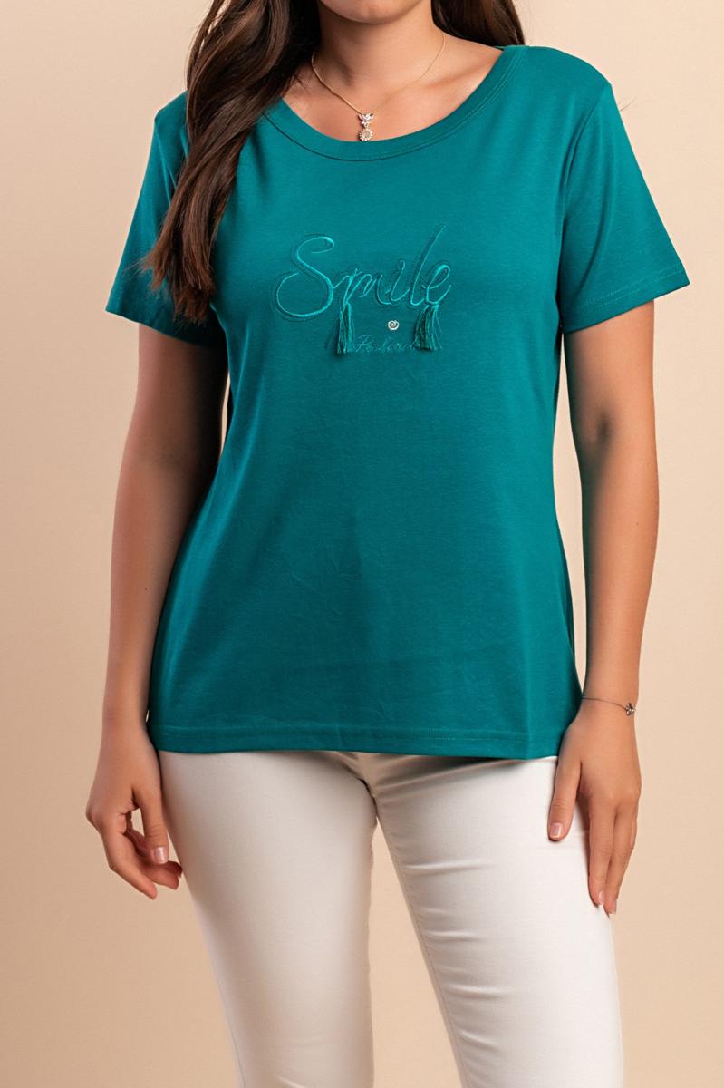 Tricou din bumbac cu guler rotund