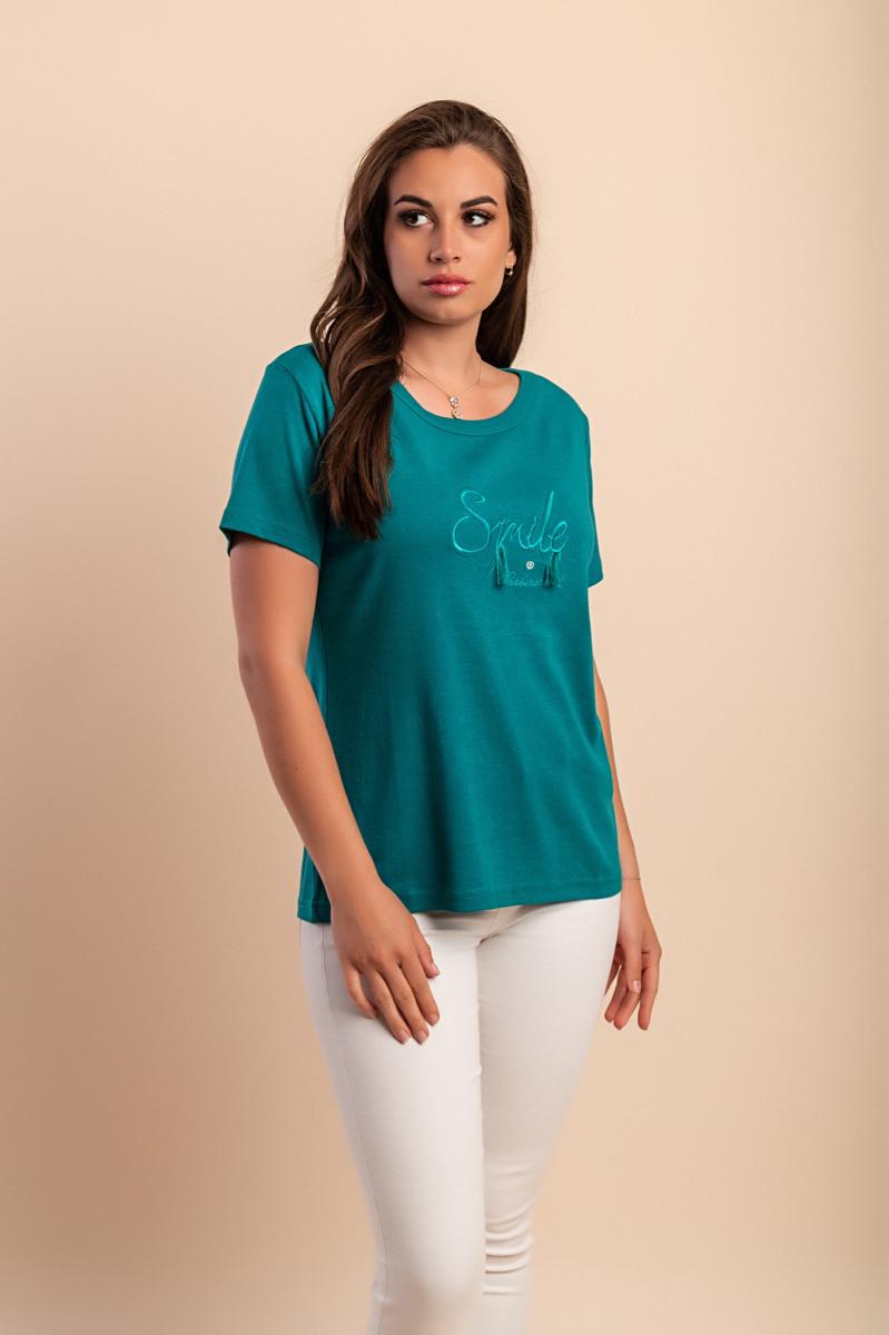 Tricou din bumbac cu guler rotund