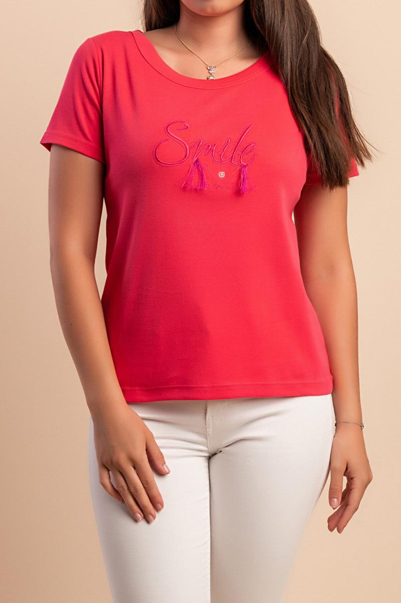 Tricou din bumbac cu decolteu rotund