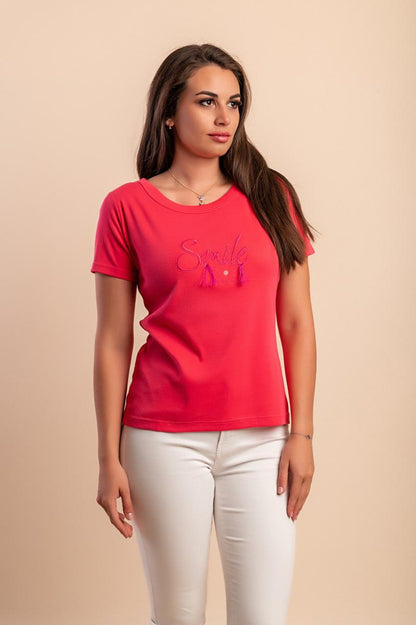 Tricou din bumbac cu decolteu rotund
