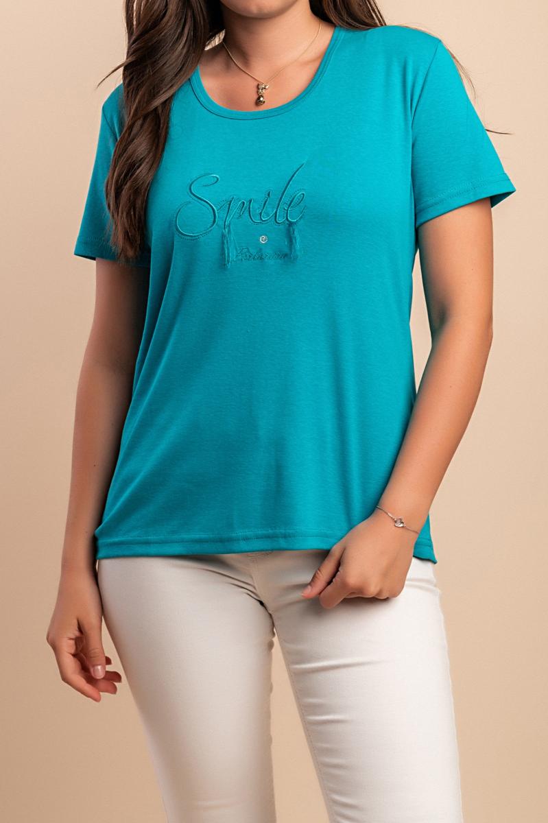 Cotton T-shirt with round neck