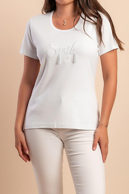 Tricou din bumbac cu decolteu rotund