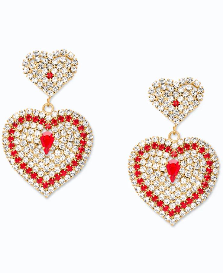 Brincos elegantes com strass