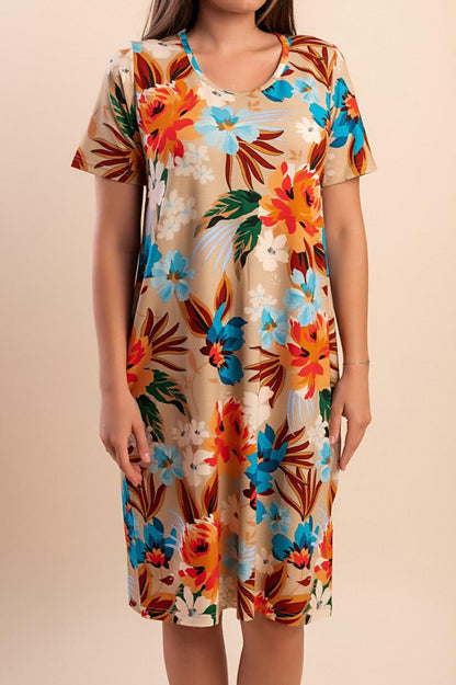 Midi dress with print