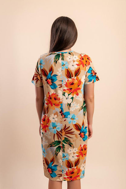 Midi dress with print