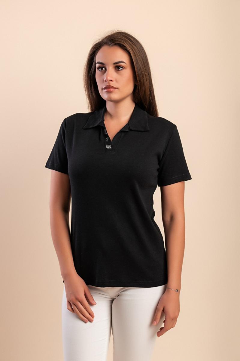T-shirt in cotone con colletto