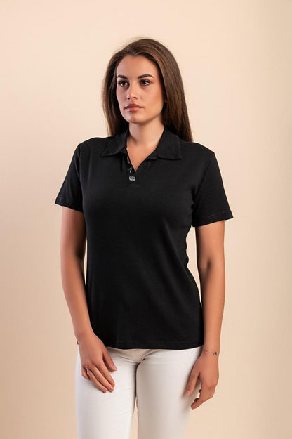 T-shirt in cotone con colletto