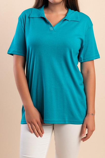 Tricou din bumbac cu guler
