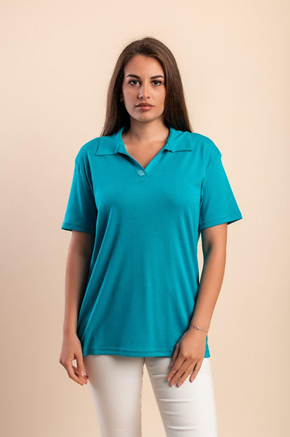 Tricou din bumbac cu guler
