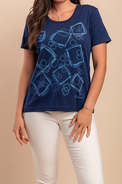 T-shirt di cotone stampata
