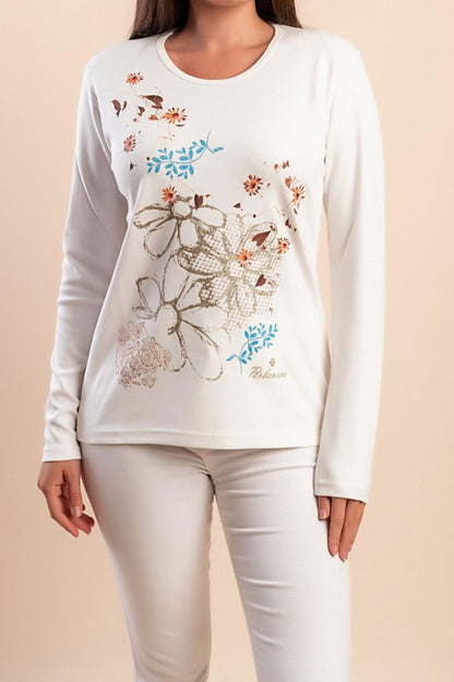Tricou cu mânecă lungă și imprimeu