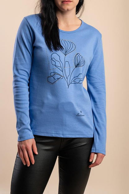 Top in cotone con stampa