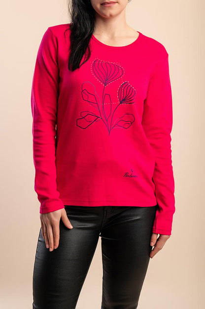 Top in cotone con stampa