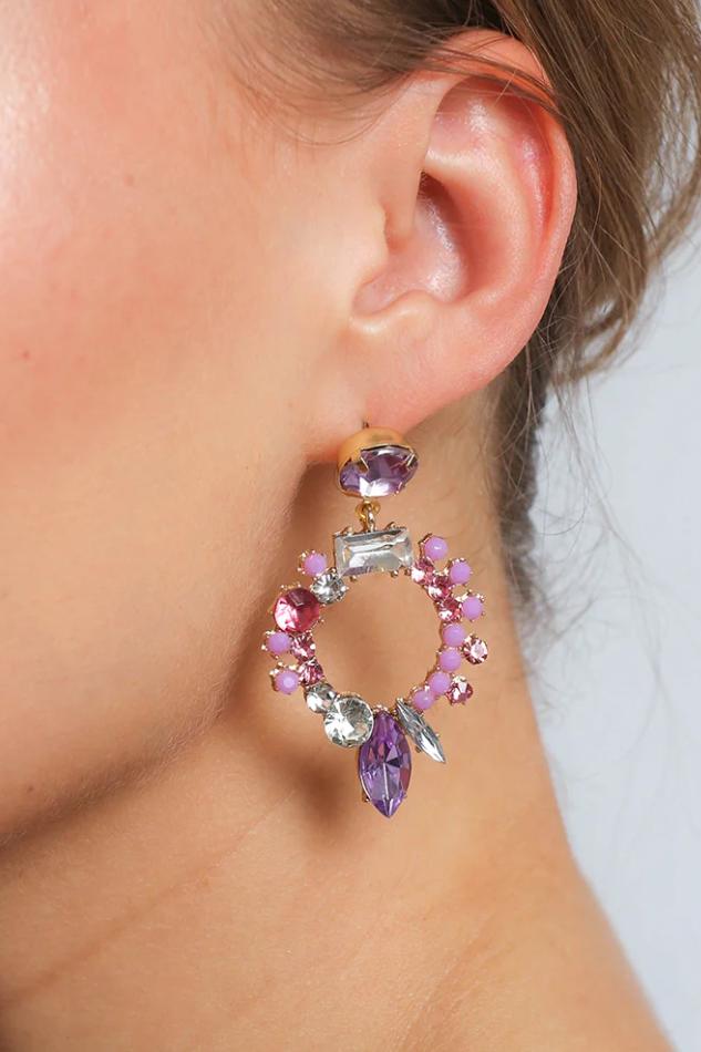Brincos de gota elegantes com strass, ART1049