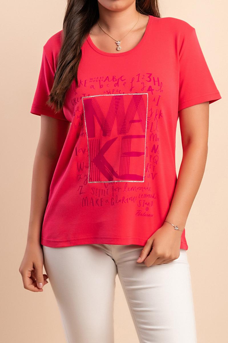 Tricou din bumbac cu guler rotund