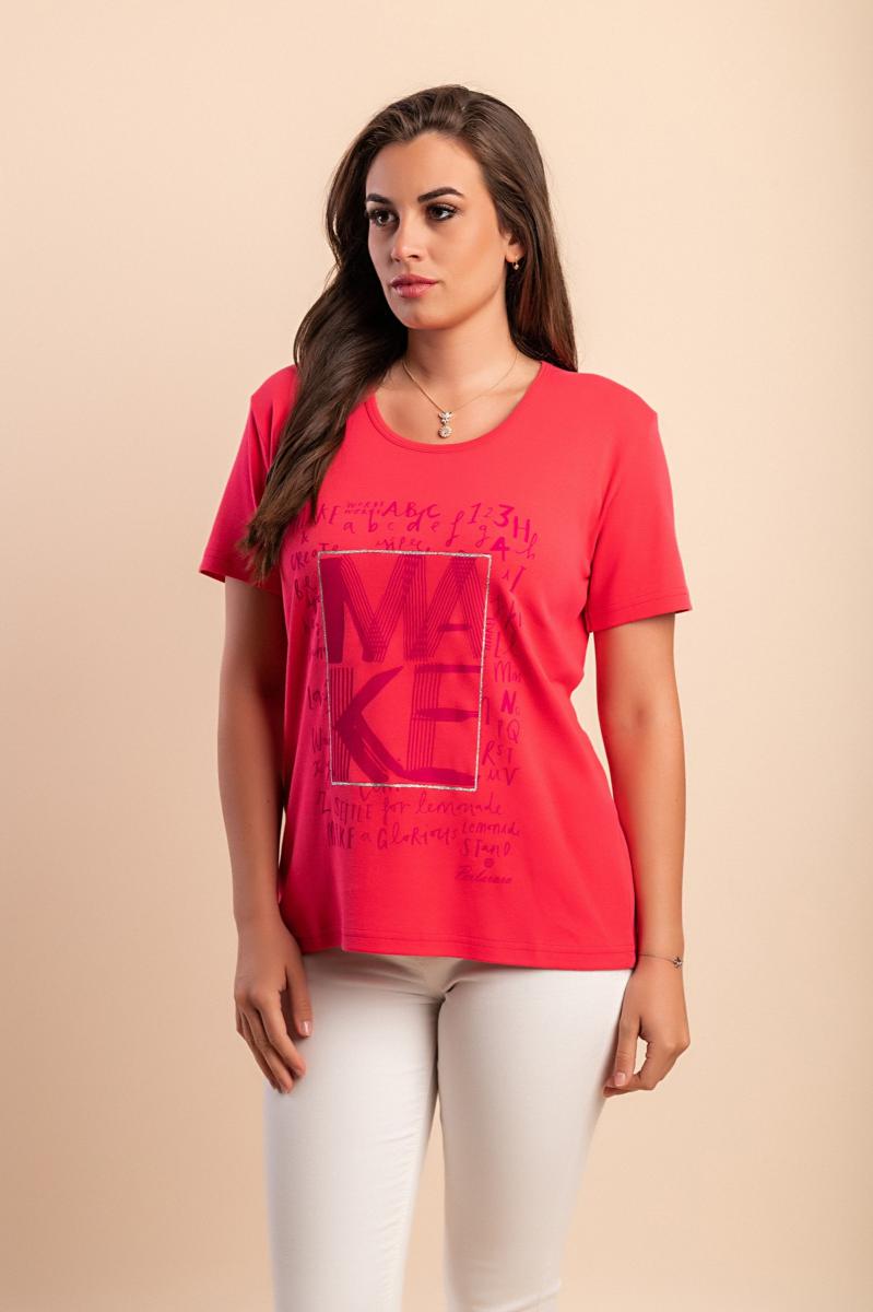Tricou din bumbac cu guler rotund