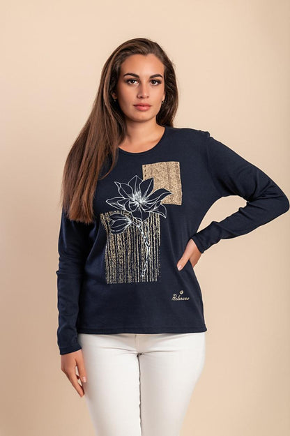 Top de algodón con estampado