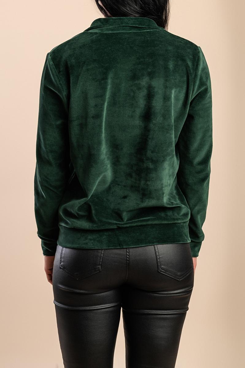 Giacca con zip in velluto effetto scamosciato