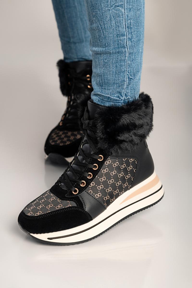 Sneakersy z imitacji skóry i materiału Alreya