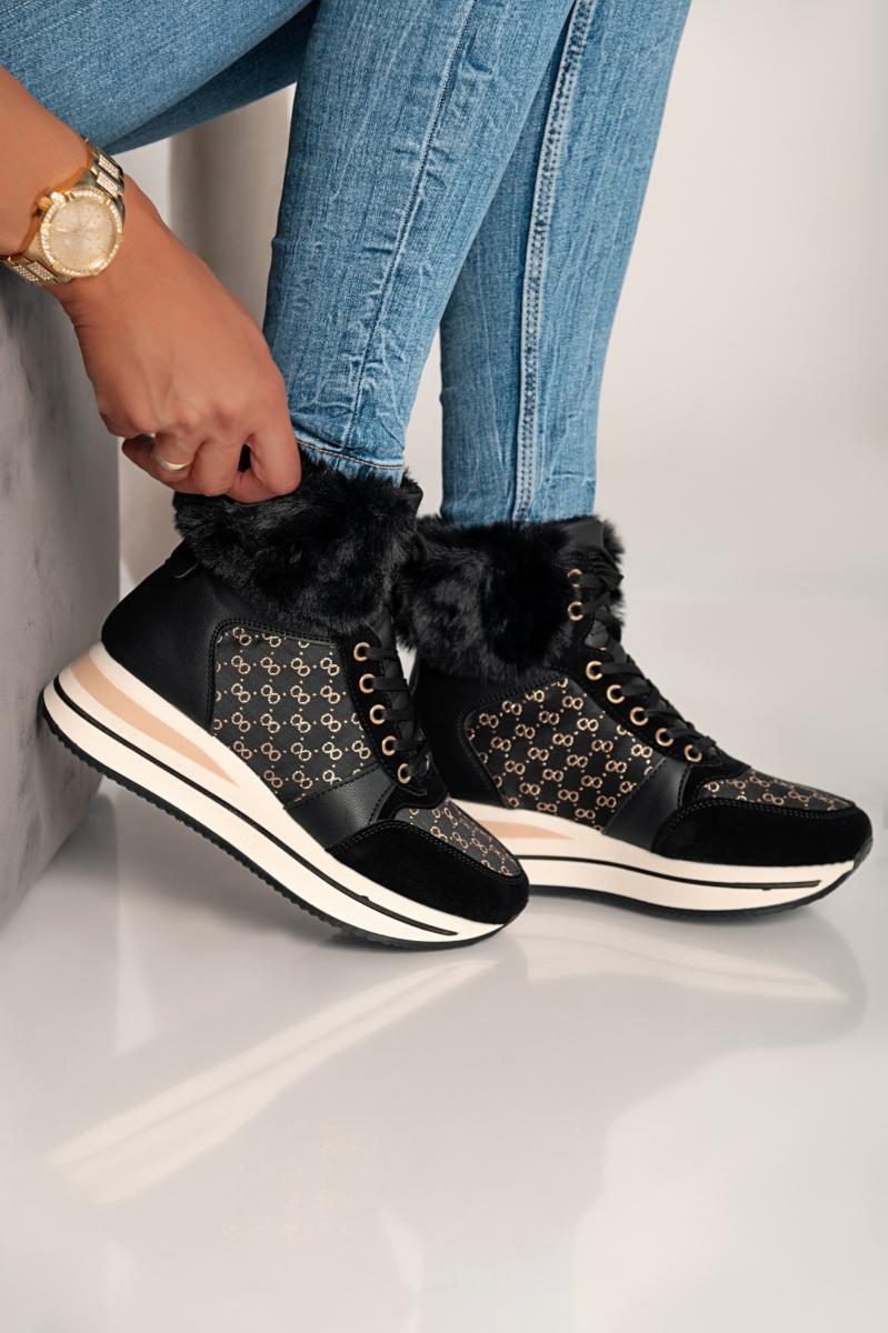 Sneakersy z imitacji skóry i materiału Alreya