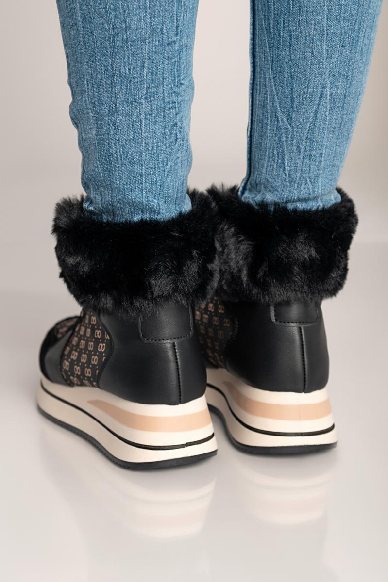 Sneakersy z imitacji skóry i materiału Alreya