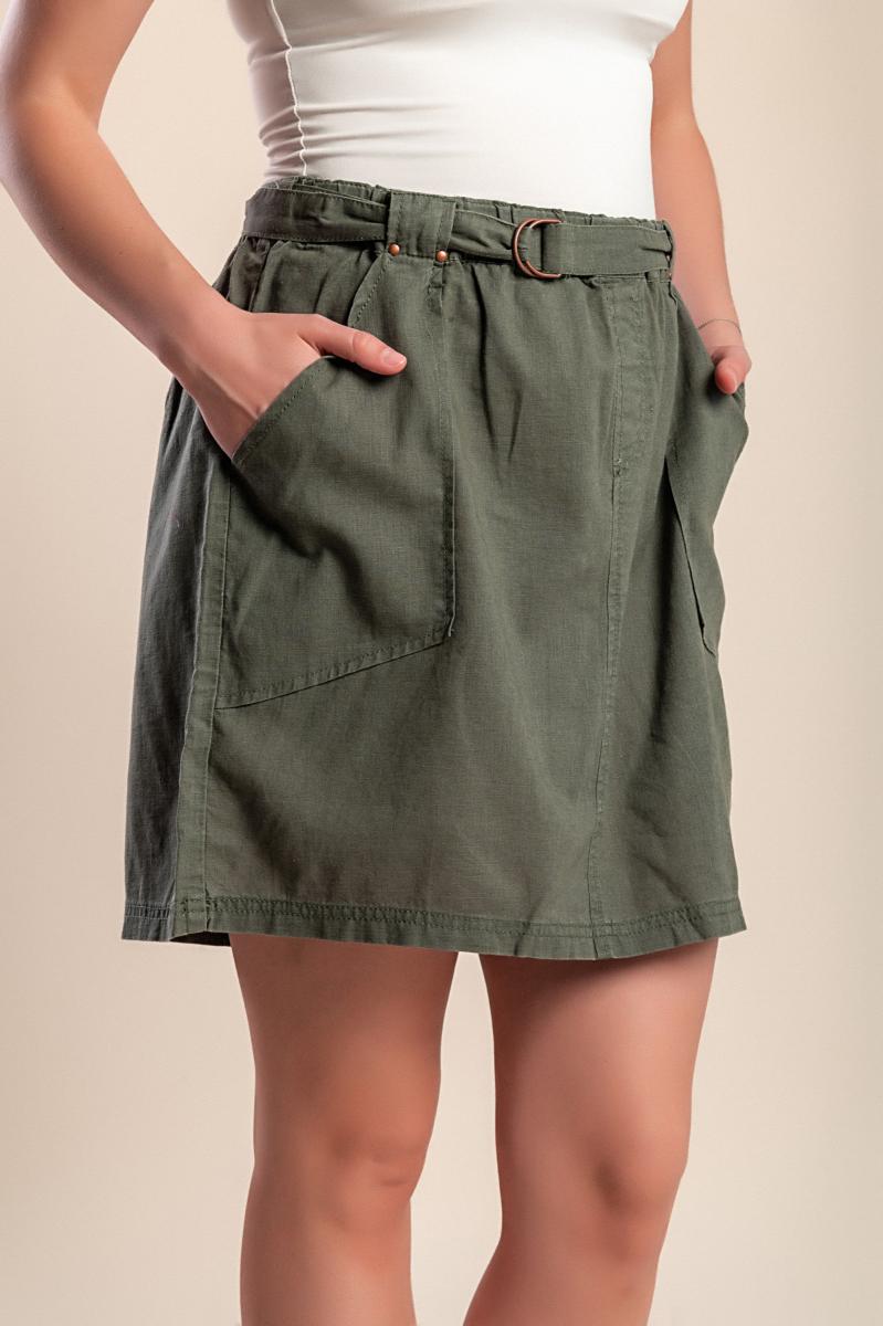 Plus size linen mini skirt
