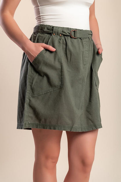 Plus size linen mini skirt