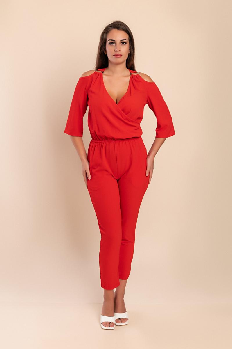 Jumpsuit with "V" neckline