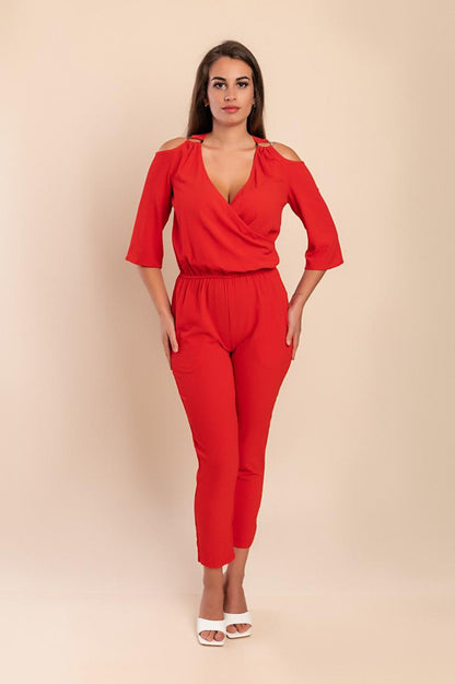 Jumpsuit with "V" neckline