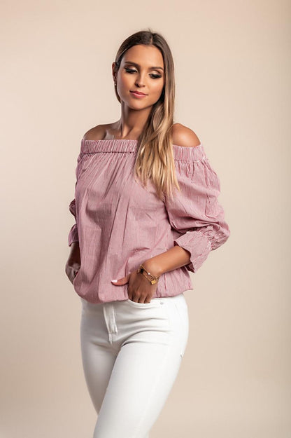 Striped print blouse