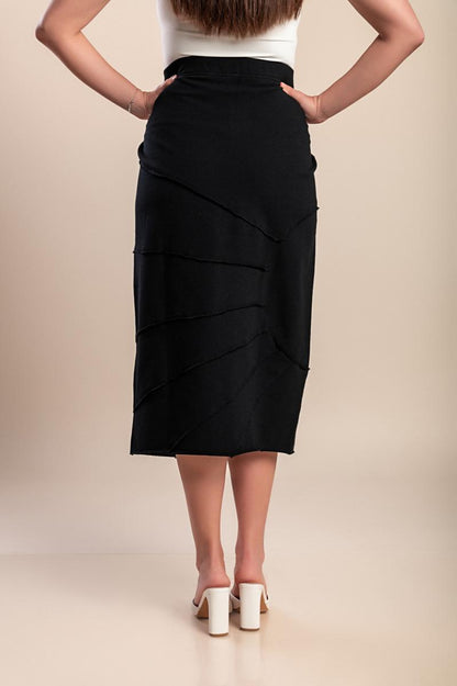 Plus size midi cotton skirt