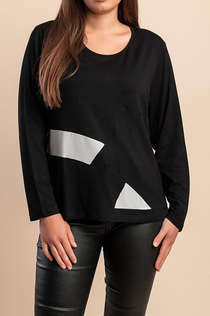 Top in combinazione bicolore