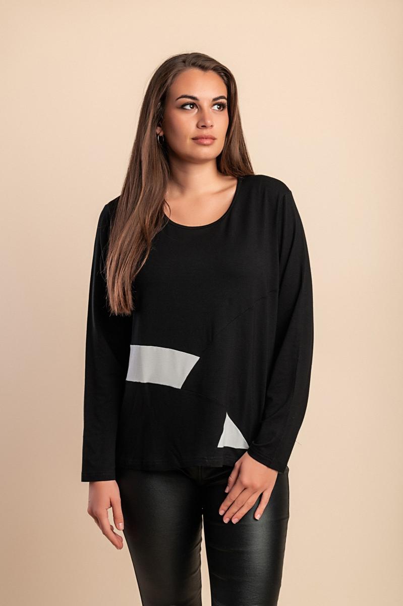 Top in combinazione bicolore