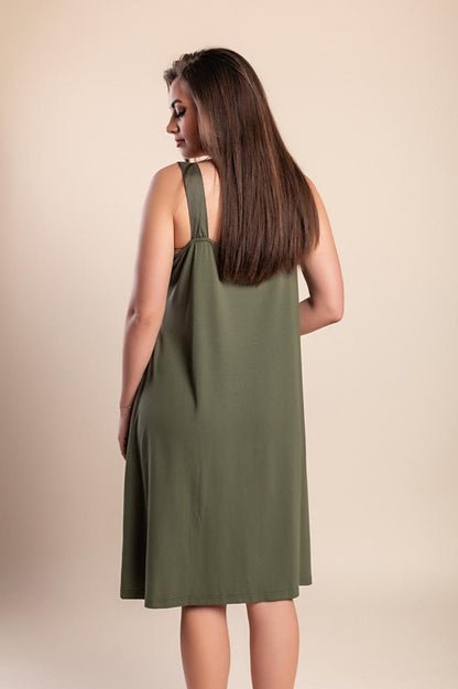 Abito midi taglie forti con tasca grande