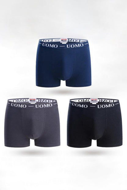 Set of three men's boxers in assorted colors