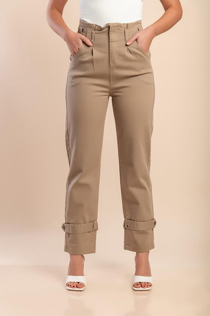 Cotton pants with decorative details