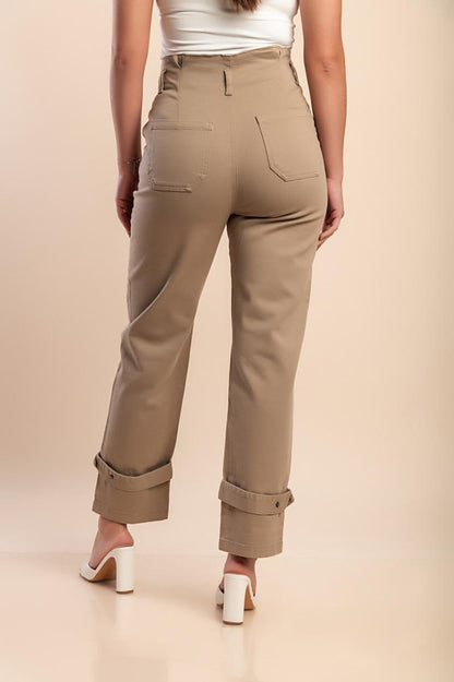 Cotton pants with decorative details