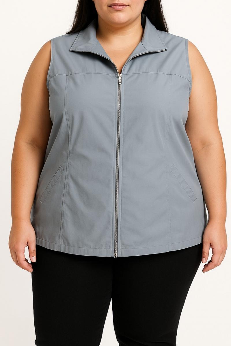Plus size cipzáras mellény