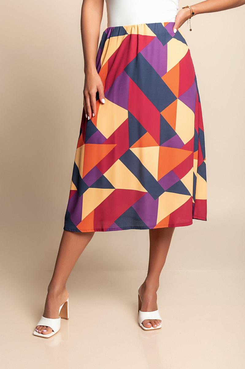 Midi skirt with print
