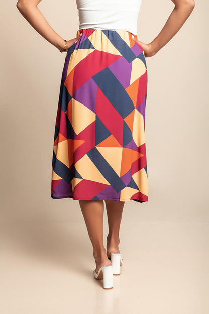 Midi skirt with print