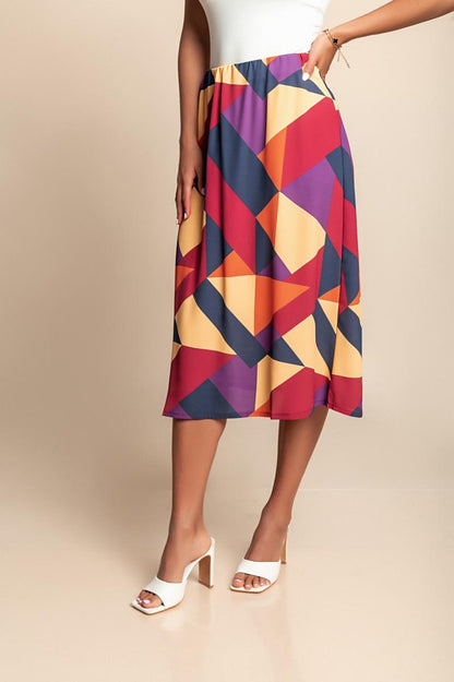 Midi skirt with print