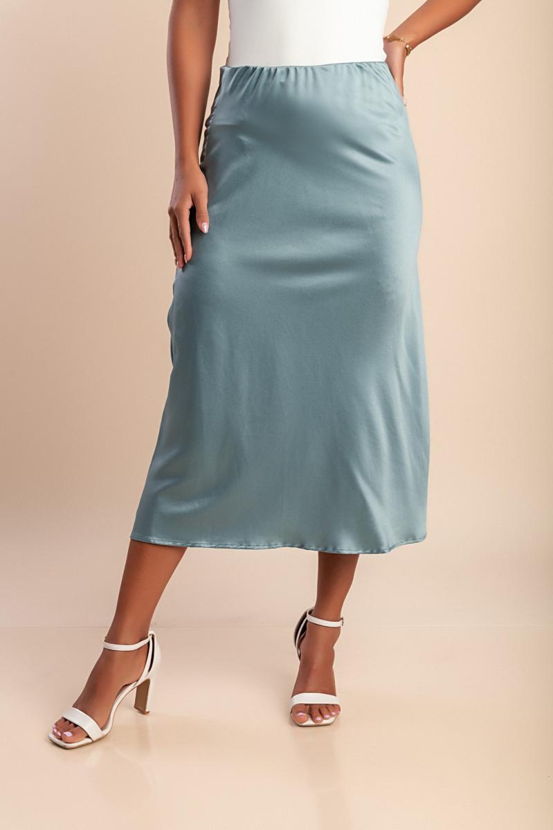 Plus size skirt in imitation satin