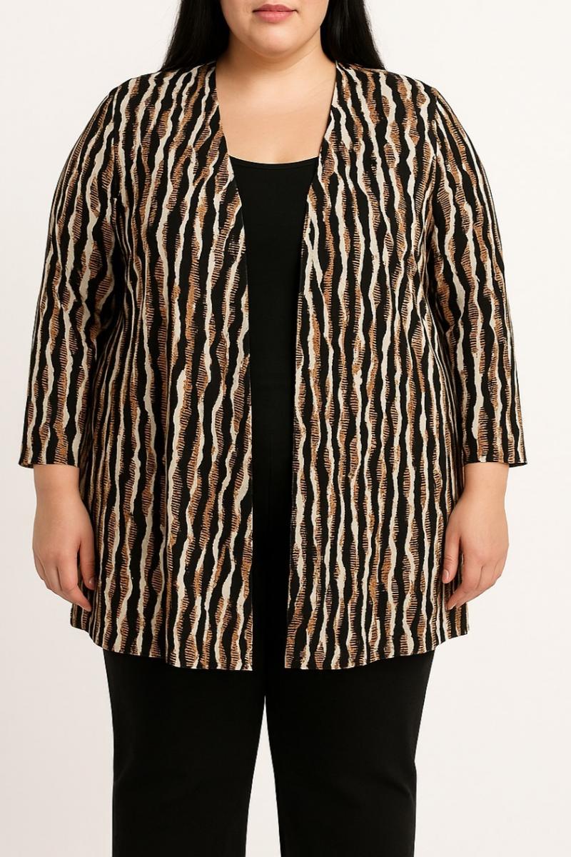 Plus size cardigan with print
