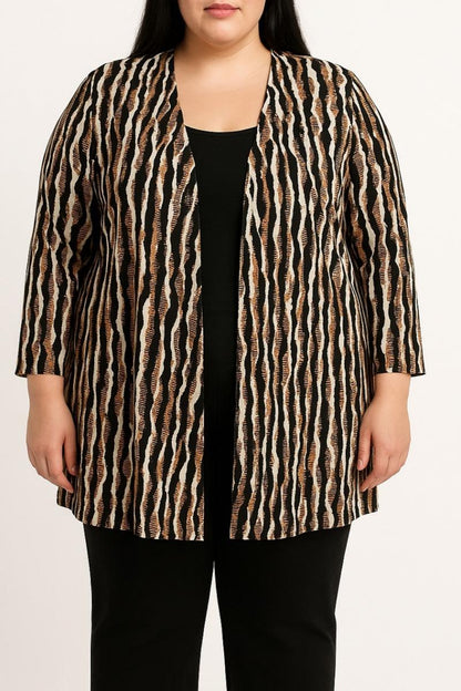 Plus size cardigan with print